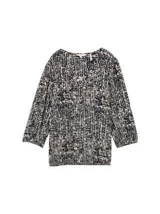 Tom Tailor - Bluse aus Viskose navy abstract dot design - Gr. - 40