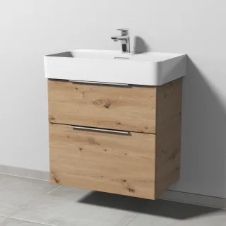 Sanipa 3way Waschtischunterbau zu Laufen VAL Waschtisch mit 2 Auszügen, Eiche Natural-Touch UM82285
