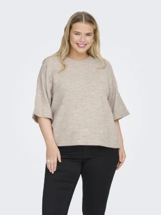 ONLY CARMAKOMA - CARSIMONI 3/4 PULLOVER KNT NOOS Pumice Stone