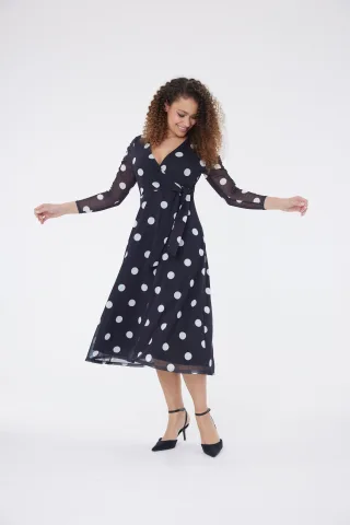 Rebecca gepunktetes Kleid
