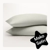 Seralino Kissenbezüge Mako Satin Kissenbezug (100% Bio Baumwolle) weich, hautfreundlich, (2 Stück), Fairtrade/ GOTS zertifizierte uni Kissenhülle mit Reißverschluss