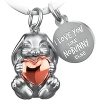 FABACH Schlüsselanhänger Hase Schlüsselanhänger Bunny mit Gravur I love you like nobunny else