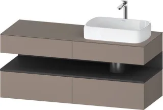 Duravit Qatego Konsolenwaschtischunterbau wandhängend Basalt Matt 1400x550x600 mm - QA4766049430000 QA4766049430000