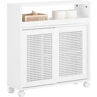SoBuy Beistellwagen BZR119, Nischenregal 20cm Nischenschrank mit Rollen Küchenregal Rollwagen