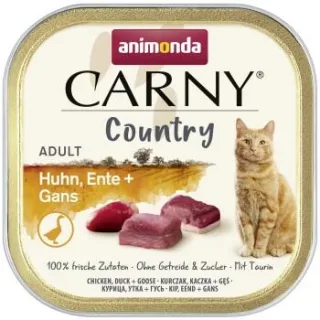 animonda Carny Country Nassfutter Katze, Adult, Huhn, Ente, Gans 32x100 g