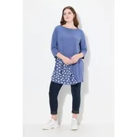 Ulla Popken Longshirt Shirt A-Linie U-Boot-Ausschnitt 3/4-Arm