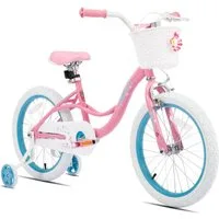 JOYSTAR Kinderfahrrad Mädchen Kinder Fahrrad für Kleinkinder und Kinder Alter 2-8 Jahre alt, mit Stützräder, Handbremse und Korb, Geschenke für Prinzessinnen