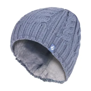 Damen Kabelstrick 3,4 Tog Fleecegefütterte Thermowintermütze