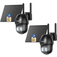TWUFY Überwachungskamera 4G LTE überwachungskamera mit sim karte outdoor Solar Akku kamera (outdoor, Außenkamera, Außenbereich, Home,Schule,Geschäft,Wald,Farm,Campingbus,Straße, 2K 360° Kabellose Überwachung Farb/IR Nachtsicht IP66 Wasserdichte, 2-tl