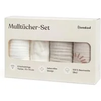 Ehrenkind Spucktuch Mulltücher-Set aus saugfähiger Musselin Bio-Baumwolle, (Sprucktücher Baby im 4er Set, Musselintücher Baby 70x70 cm), viele Einsatzmöglichkeiten wie Stoffwindeleinlage