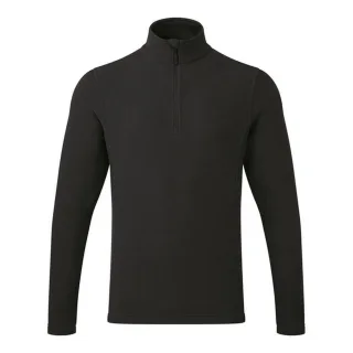 Premier Unisex Erwachsene Recyclight Quarter Zip Fleece Top (Schwarz)