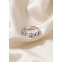 JOBO Silberring Ring Schmetterling, 925 Silber mit 24 Zirkonia