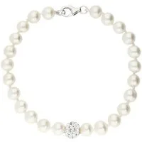 Firetti Armband Schmuck Geschenk Armschmuck Armkette Perlarmband Glitzer, mit Kristall - mit Süßwasserzuchtperle