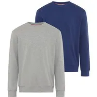 Man's World Sweatshirt (Spar-Set, 2-tlg) mit Rundhalsausschnitt, unifarben, Langarm, normale Passform