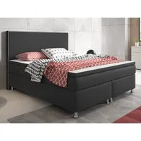 inter Boxspringbett King S Webstoff mit 7 Zonen Taschenfederkernmatratzen und Topper (180x200 cm, mit 7 Zonen Taschenfederkernmatratzen und Topper), Taschenfederkern-Komfort, gepolstertes Kopfteil, inklusive Matratzen