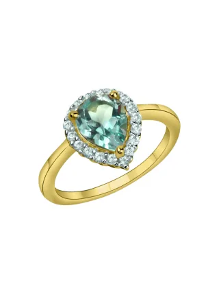 Fascination by Ellen K. Ring 585/- Gelbgold bicolor Blautopas + Weißtopas