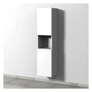 Sanipa 3way Hochschrank mit 2 Türen und 1 offenem Fach, Weiß-Soft SM11643