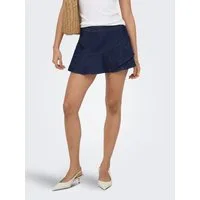 ONLY Hosenrock ONLRANJA REG FRILL DNM SKORT GUA Baumwollmischung, Denim, Rüschen