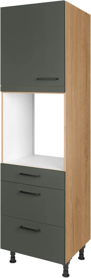nobilia Backofenumbauschrank ""Easytouch", Ausrichtung wählbar, mit Schublade und zwei Auszügen und" einer Tür, vormontiert, Breite/Höhe: 60/216,6 cm