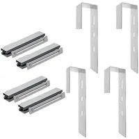 GLIESE Solarmodul-Halterung Solarmodule Halterung balkonkraftwerk halterung Neigungswinkel 0-90°, (Set, 4-tlg., Quadrat-Haken, Verstärkungszubehör, für Balkon Flachdächern Garten Wohnmobile)