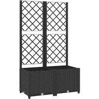 vidaXL Pflanzkübel, Pflanzkasten mit Spalier Schwarz 80x40x136 cm PP