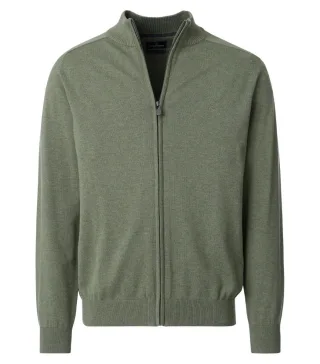 CASAMODA - Strickjacke mit Reißverschluss grün - Gr. - L