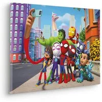 Komar Leinwandbild Spidey and His Amazing Friends Selfie - Größe 60 x 40 cm, Comic (1 St), Keilrahmenbild mit Echtholzrahmen, Kinderzimmer
