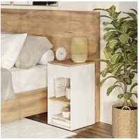 Vicco Nachtschrank Dany, Weiß/Goldkraft Eiche, 2er Set (2-St)