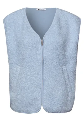 Street One - Weste mit V-Neck aus Teddy-Material blau - Gr. - 40