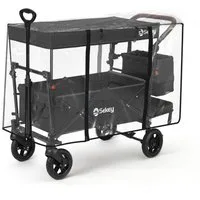 Sekey Bollerwagen Regenschutz Regenschutzhülle für Faltbarer Bollerwagen mit Dach, Hochwertiger Reißverschluss, Hornverschluss, umweltfreundliches EVA