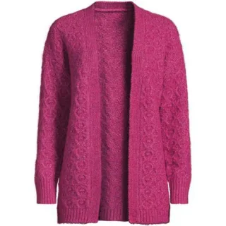 Offener Soft Touch Cardigan, Damen,  Blau, Polyester/Viskose/Polyester-Mischung, by Lands' End