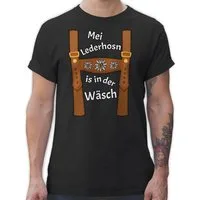 Shirtracer T-Shirt Meine Lederhose ist in der Wäsche - Mei Lederhosn is in da Wäsch Mode für Oktoberfest Herren