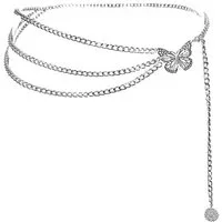Zaewry Taillengürtel Damen Concho Kettengürtel mit Schmetterling,Verstellbare Taillenkette Metall Western Cowgirl Gürtel