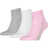 PUMA Kurzsocken PUMA UNISEX LIFESTYLE QUARTER 3P (3-Paar, 3 Paar) mit kurzem geripptem Schaft