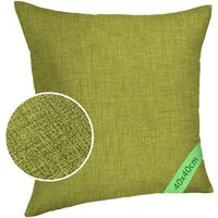 ANRO Dekokissen MrJack Kissenbezug Leinenoptik Deko Kissen Uni, Kissenhülle 40x40cm ohne Füllung Pistaziengrün