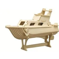 Pebaro 3D-Puzzle Holzbausatz Yacht, 850/10, 45 Puzzleteile