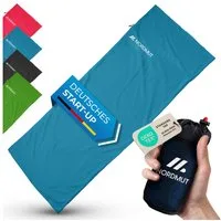 Nordmut Innenschlafsack NORDMUT® Hüttenschlafsack Ultraleicht aus Baumwolle, YKK-Zipper, Durchgängiger Reißverschluss, Kissenfach