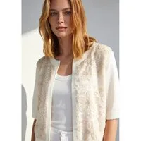 MORE&MORE Strickjacke kurze, edel bestickte Strickjacke