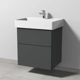 Sanipa 3way Waschtischunterbau zu Duravit Dura Square Waschtisch mit 2 Auszügen, Anthrazit-Matt SM42622