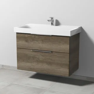Sanipa 3way Waschtischunterbau zu Geberit Xeno2 Waschtisch mit 2 Auszügen, Eiche-Nebraska UM66137