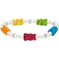 THOMAS SABO Armband THOMAS SABO x HARIBO Schmuck: Perlenarmband mit Goldbären, mit Kristallglas, Zirkonia (synth) - mit Süßwasserzuchtperle