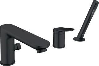 Duravit Wave 3-Loch Wannenarmatur Schwarz Matt 240x248x203 mm - WA5260000046 WA5260000046