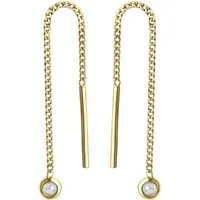Firetti Paar Ohrhänger Schmuck Geschenk Gold 333 Ohrschmuck Durchzieher Solitär, mit Zirkonia (synth)