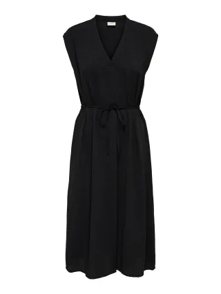 JDY - JDYDIVYA LIFE S/L MIDI DRESS WVN DIA Black - Gr. - XL