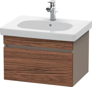 Duravit DuraStyle Waschtischunterbau wandhängend Nussbaum dunkel & Basalt Matt 600x453x398 mm - DS63 DS638302143