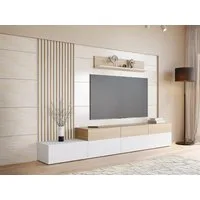 MIRJAN24 Wohnwand Narezi II, (TV-Lowboard, Wandboard, Wandpaneel), Griffloses Öffnungssystem, 300x40x209 cm