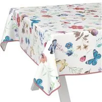 ANRO Tischdecke Schmetterlinge abwaschbar Wachstuch pflegeleicht wasserabweisend (Einzelstück 1-tlg), Schmutzabweisend Romantik Bunt 100x140cm Gartentischdecke