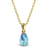 Miore Kette mit Anhänger MA9023N - aus Echtgold 9K (375) Gelbgold und blauem Topas 1,47 Karat, Kettenlänge 45 cm