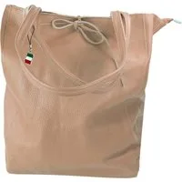 FLORENCE Shopper Florence ital. Shopper Echtleder Damen (Schultertasche, Shopper), Damen Shopper, Schultertasche Leder, altrosa, Größe ca. 28cm
