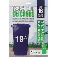 Koopman Aufkleber Mülltonnen Aufkleber 16 Bögen Beschriftung Zahlen Buschstaben 18 cm, (Set, 16tlg), 16 Bögen, Selbstklebend, Wetterfest, Weiß, Weiß